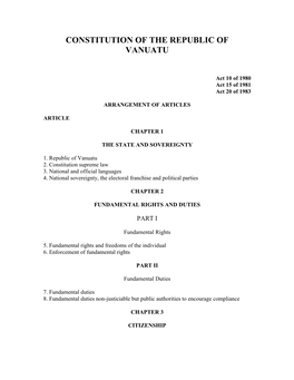 Constitution of the Republic of Vanuatu