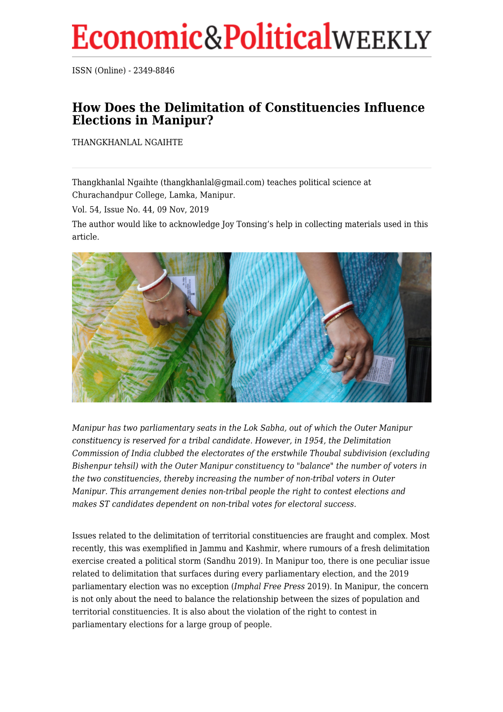 How Does the Delimitation of Constituencies Influence Elections in Manipur?