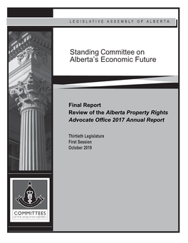 Review of the Alberta Property Rights Advocate Office 2017 Annual Report