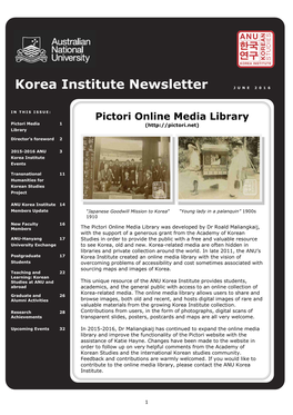 Korea Institute Newsletter 2016