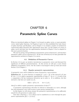 CHAPTER 6 Parametric Spline Curves