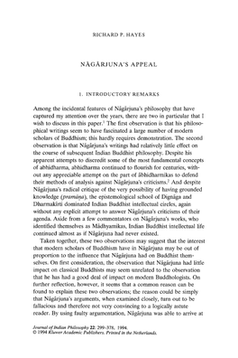 Nagarjuna's Appeal