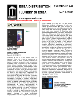 Egea Distribution I Lunedi' Di Egea