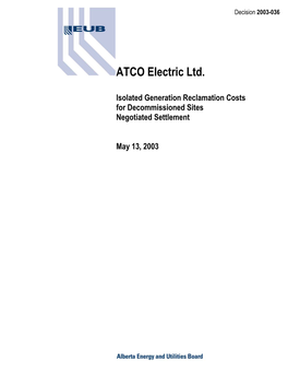 Decision 2003-036: ATCO Electric Ltd