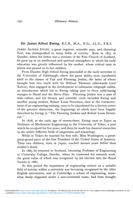 Sir James Alfred Ewing, K.C.B., M.A., D.Sc, LL.D., F.R.S