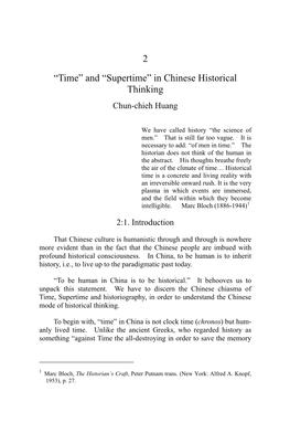 'Time' and 'Supertime' in Chinese Historical Thinking