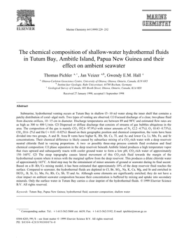 The Chemical Composition of Shallow-Water Hydrothermal Fluids in Tutum Bay, Ambitle Island, Papua New Guinea and Their Effect on Ambient Seawater