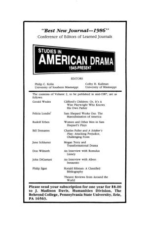 American Drama 1945-Present
