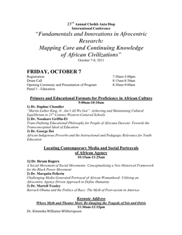 Program for the 23Rd Conference