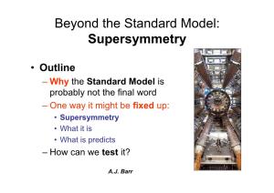 Beyond the Standard Model: Supersymmetry
