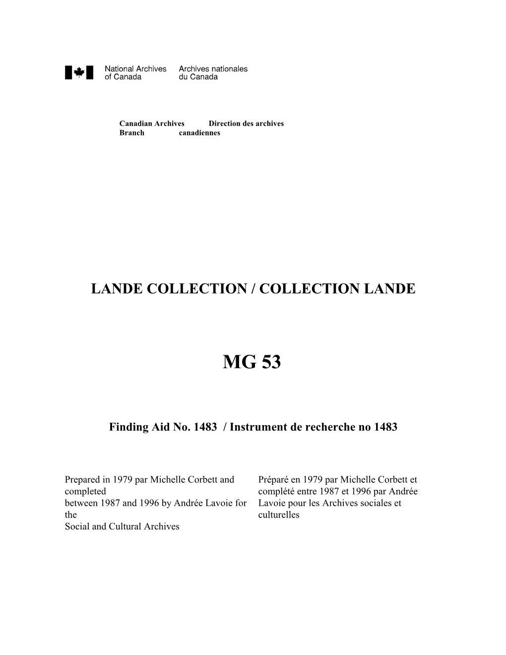 Lande Collection / Collection Lande