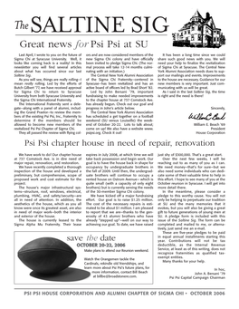 SALTINE SIG Great News for Psi Psi at SU