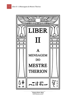 Liber II - a Mensagem Do Mestre Therion