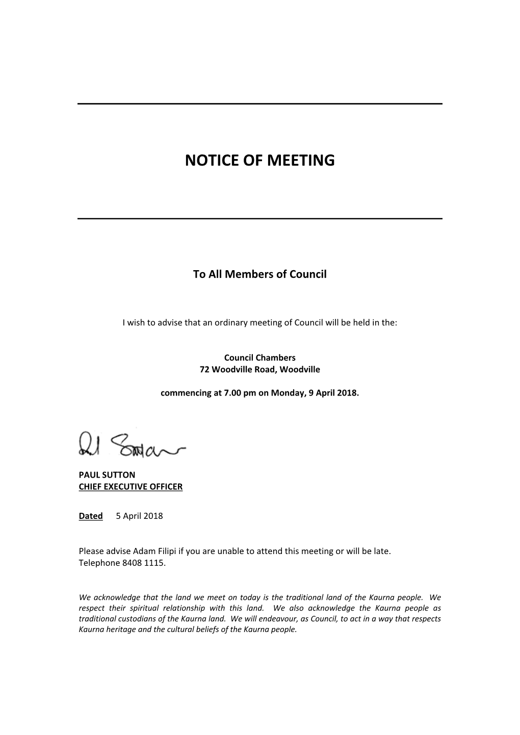 Notice of Meeting