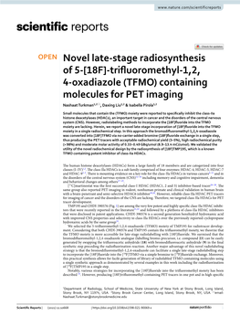 Novel Late-Stage Radiosynthesis of 5-[18F]-Trifluoromethyl-1,2,4