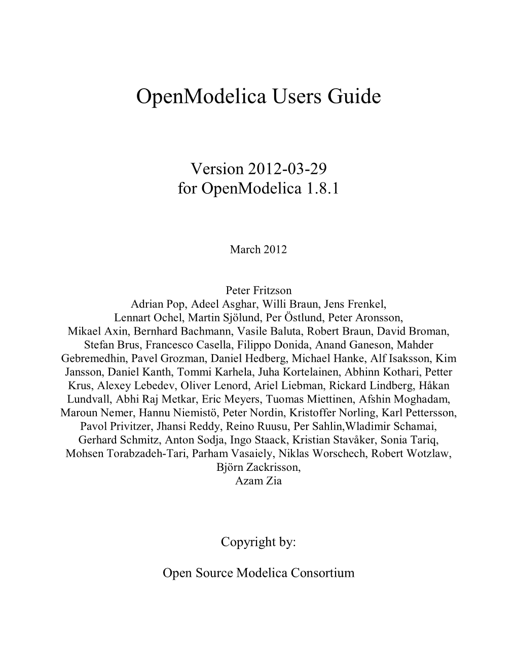 Openmodelica System Documentation