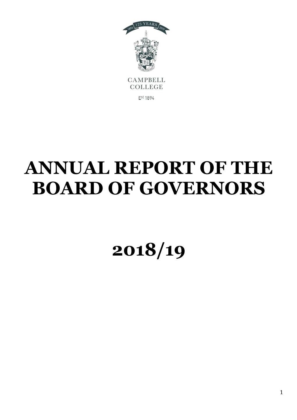 Annual Report of the Board of Governors