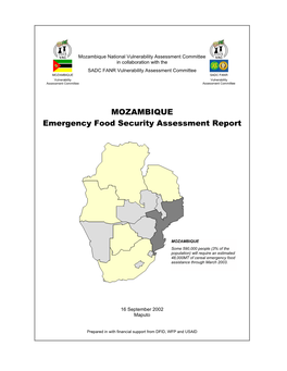 MOZAMBIQUE Emergency Food Security Assessment Report