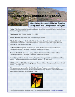 Revegetating Burned Arid Lands