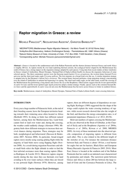 Raptor Migration in Greece: a Review
