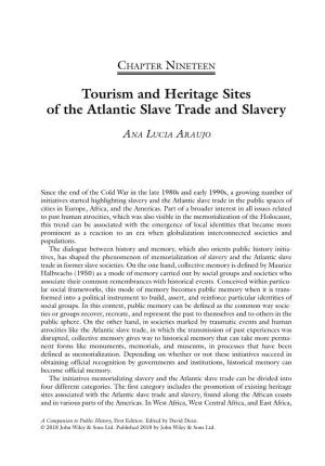 Tourism and Heritage Sites of the Atlantic Slave Trade and Slavery