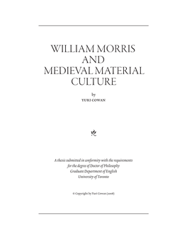 William Morris and Medieval Material Culture
