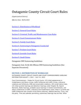 Outagamie County Circuit Court Rules