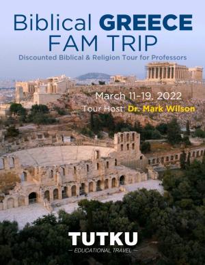 Biblical GREECE FAM TRIP Discounted Biblical & Religion Tour for Professors