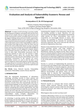 Evaluation and Analysis of Vulnerability Scanners: Nessus and Openvas