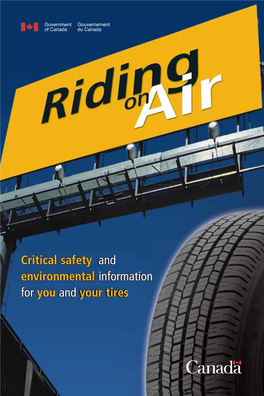 Riding on Air Critical Safety and Environmental Information for You and Your Tires