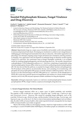 Inositol Polyphosphate Kinases, Fungal Virulence and Drug Discovery