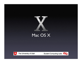 Mac OS X Mac OS X Part 1