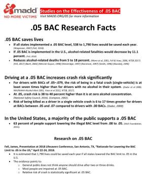 05 BAC Research Facts