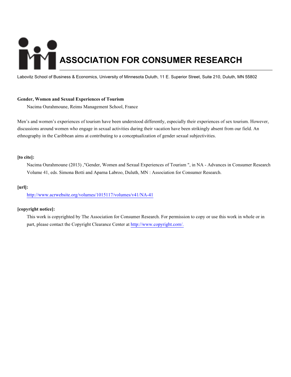 Association for Consumer Research