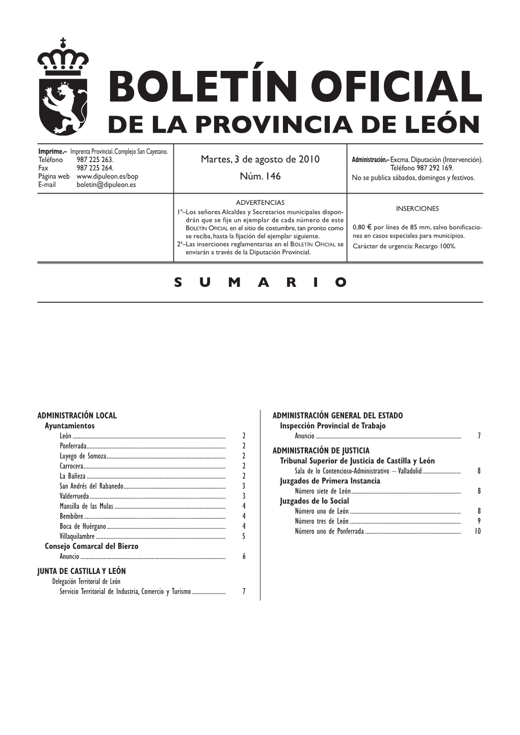 BOLETÍN OFICIAL DE LA PROVINCIA DE LEÓN Imprime.– Imprenta Provincial