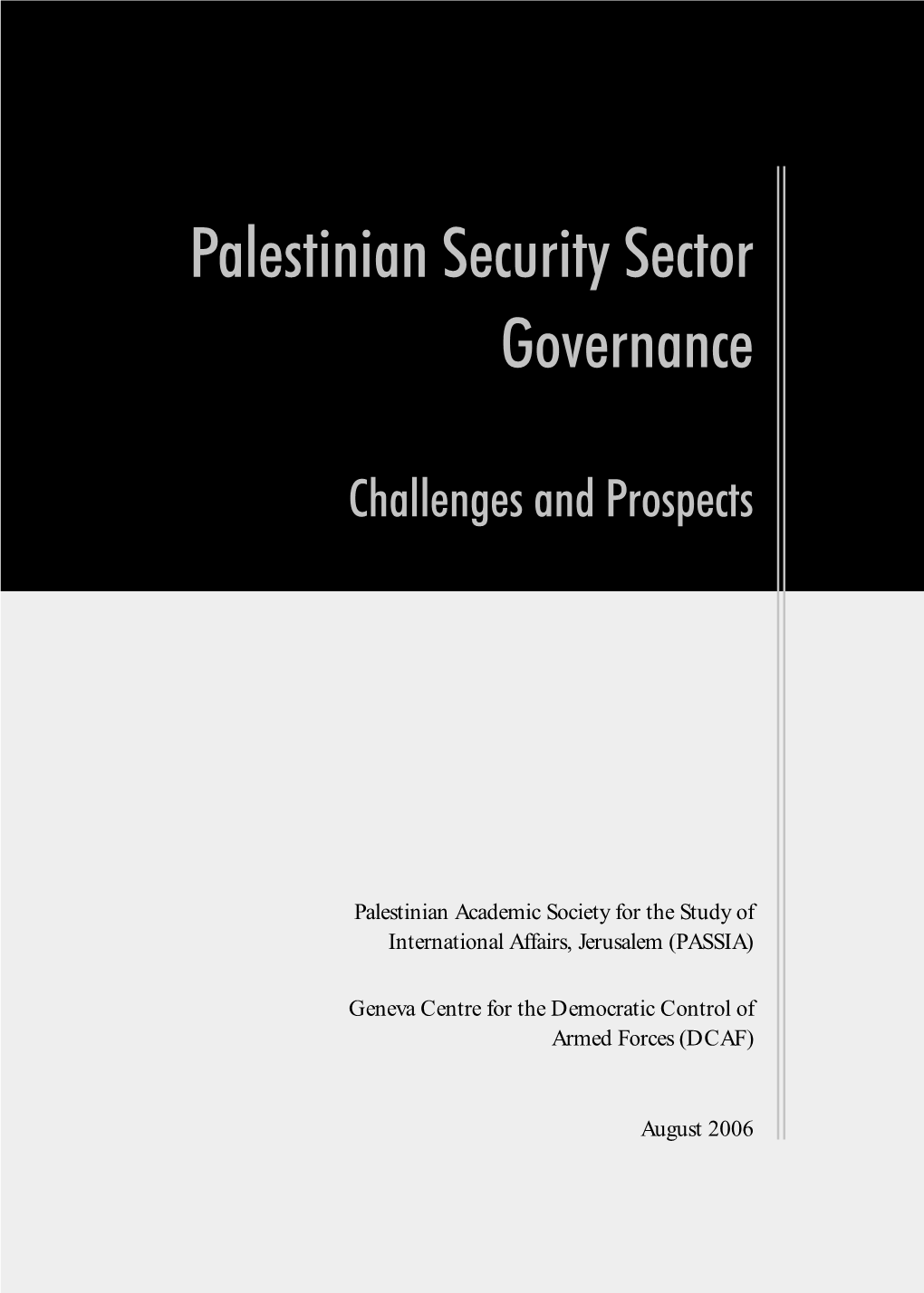 Palestinian Security Sector Governance