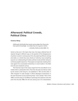 Afterword: Political Crowds, Political China
