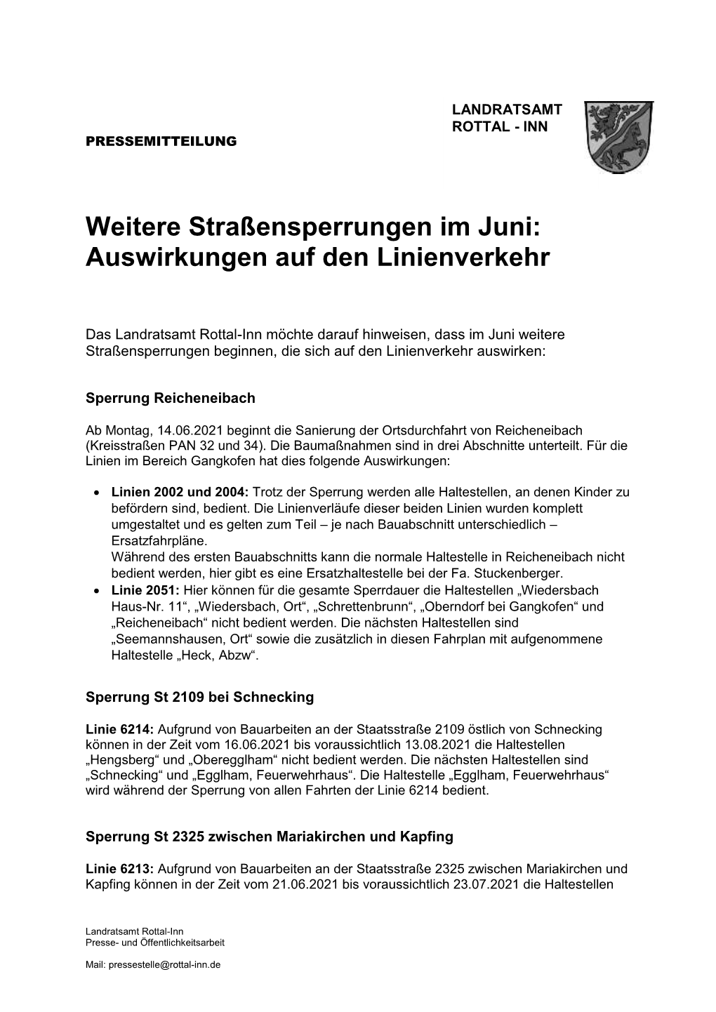 Weitere Straßensperrungen Im Juni: Auswirkungen Auf Den Linienverkehr