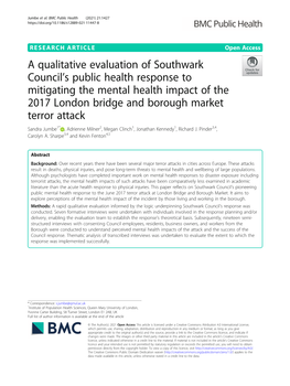 A Qualitative Evaluation of Southwark Council's Public Health Response To