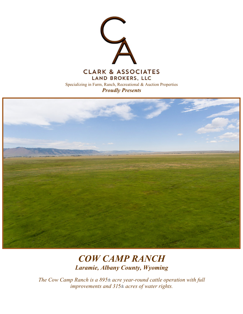 COW CAMP RANCH Laramie, Albany County, Wyoming