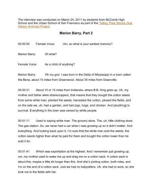 Marion Barry, Part 2