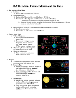 12.3 the Moon: Phases, Eclipses, and the Tides