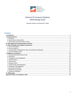 National Oil Company Database Methodology Guide