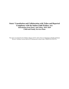 States' Consultation and Collaboration with Tribes And