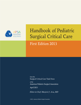 Handbook of Pediatric Surgical Critical Care