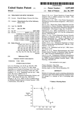 ||||||IIII USOO5597809A United States Patent (19) 11) Patent Number: 5,597,809 Dreyer 45) Date of Patent: Jan