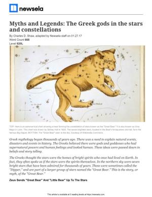 Myths and Legends: the Greek Gods in the Stars and Constellations by Charles D