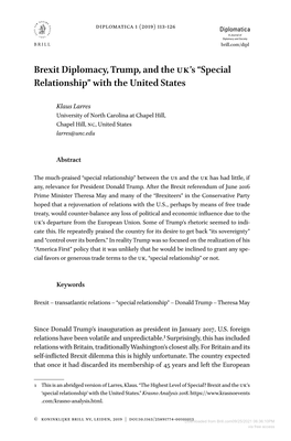 Special Relationship” with the United States