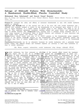 Salvage of Sildenafil Failures with Bremelanotide: a Randomized