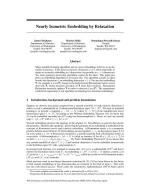 Nearly Isometric Embedding by Relaxation